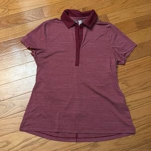 Under Armour Burgundy Golf Polo Top | Women Lg | HeatTech